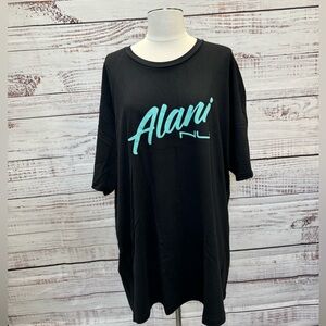 Alani  Nu Black Tshirt w/Teal Writing Size 3XL